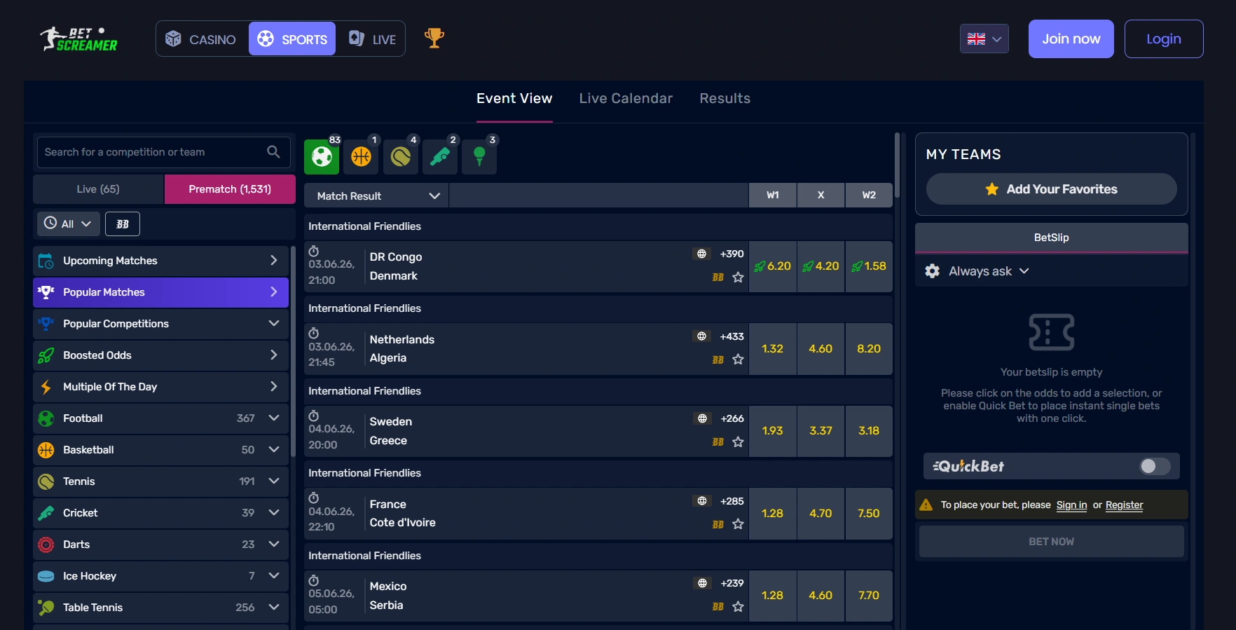betscreamer betting